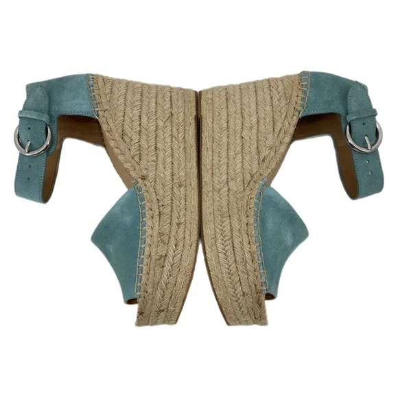 Marc Fisher Medium Green Suede Alida Espadrille Wedges - Picture 3 of 9